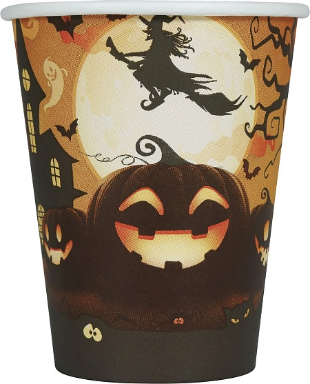 Papírové kelímky dýně - pumpkin - čarodějnice - Halloween -  6 ks - 355 ml