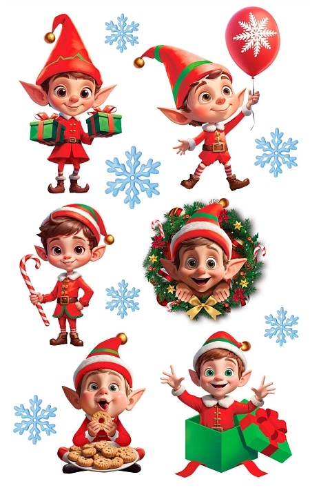 Dočasné tetování dětské - Vánoce - 12 ks