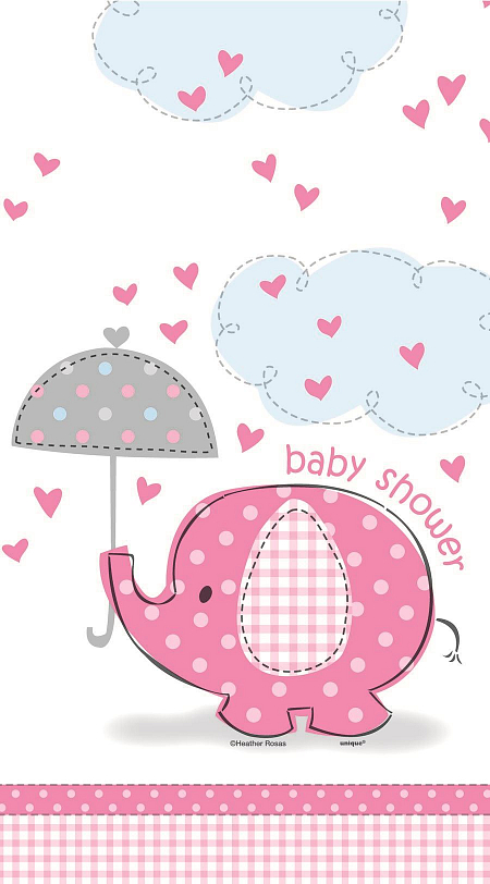 Ubrus 'Baby shower' Těhotenský večírek -  Holka / Girl - 137 x 213 cm