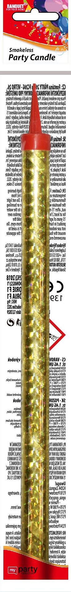 PÁRTY FONTÁNA Smokelles Party Candle 26 cm-90 sec., 4/60/1