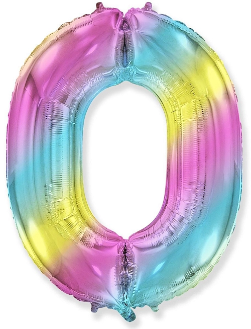 Balón foliový číslice DUHOVÁ 102 cm - 0