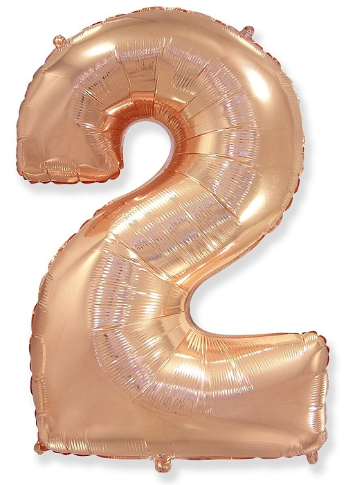 Balón foliový číslice RŮŽOVO ZLATÁ - ROSE GOLD 102 cm - 2