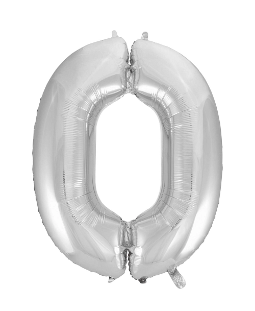 Balón foliový číslice STŘÍBRNÁ - SILVER 102 cm - 0