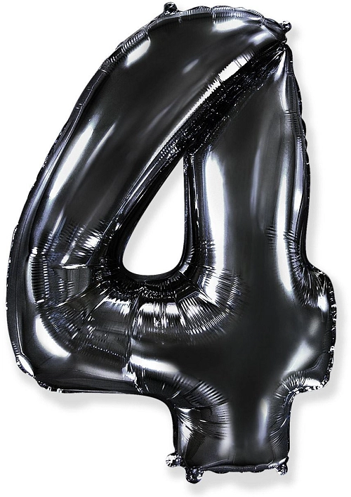 Balón foliový číslice ČERNÁ - BLACK 102 cm - 4