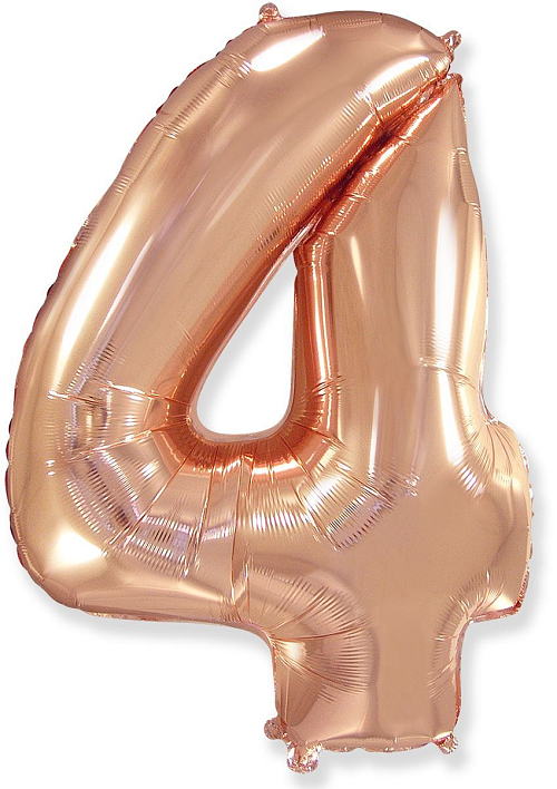 Balón foliový číslice RŮŽOVO ZLATÁ - ROSE GOLD 102 cm - 4