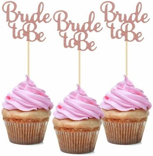 Zapichovátka do cupcaku - Bride To Be - Rozlučka se svobodou - 12 ks