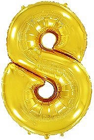 Balón foliový číslice ZLATÁ - GOLD 102 cm - 8