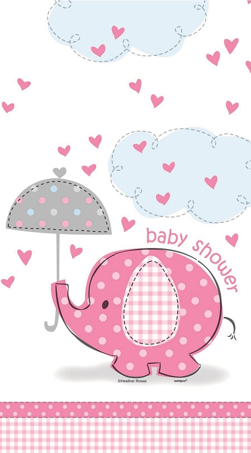 Ubrus 'Baby shower' Těhotenský večírek -  Holka / Girl - 137 x 213 cm
