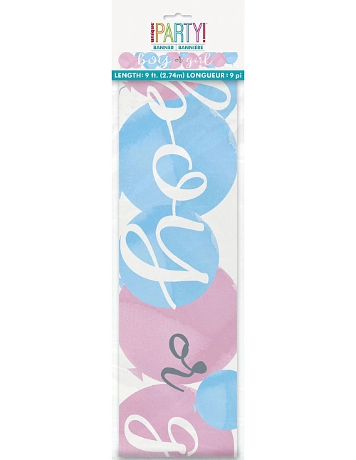 Banner Boy or Girl - girlanda - Gender reveal - 9 x 274 cm