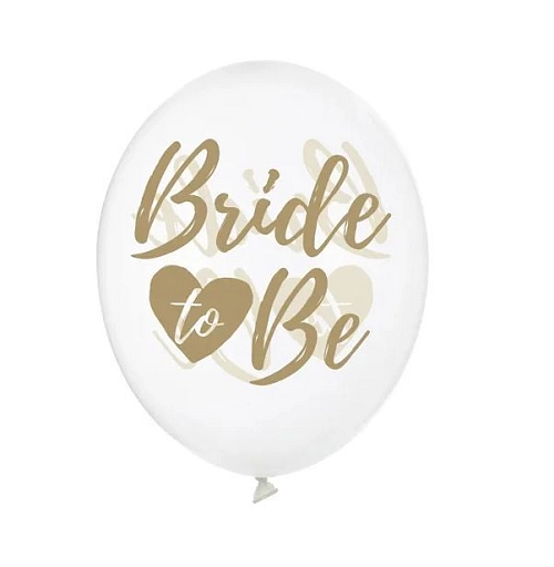 Latexové balónky se zlatým nápisem Bride to be - Rozlučka se svobodou - 30cm - 1 ks