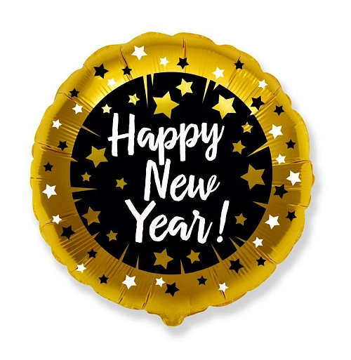 Balónek foliový - Happy New Year - 45 cm - Silvestr