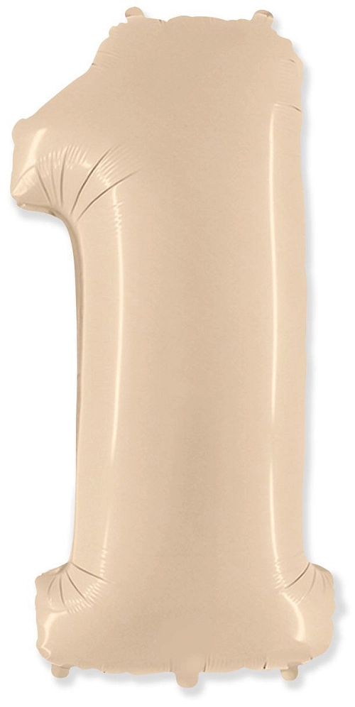 Balón foliový číslice KRÉMOVÁ  - 102 cm - 1