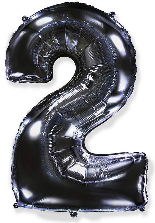 Balón foliový číslice ČERNÁ - BLACK 102 cm - 2