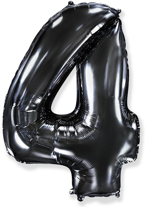 Balón foliový číslice ČERNÁ - BLACK 102 cm - 4