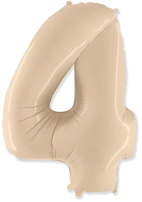 Balón foliový číslice KRÉMOVÁ  - 102 cm - 4