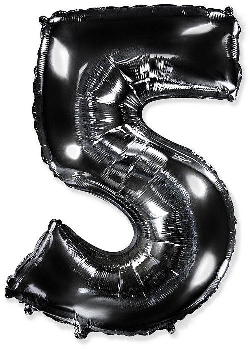 Balón foliový číslice ČERNÁ - BLACK 102 cm - 5