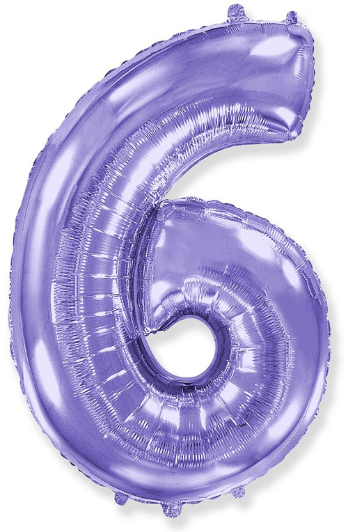 Balón foliový číslice FIALOVÁ - LILA 102 cm - 6