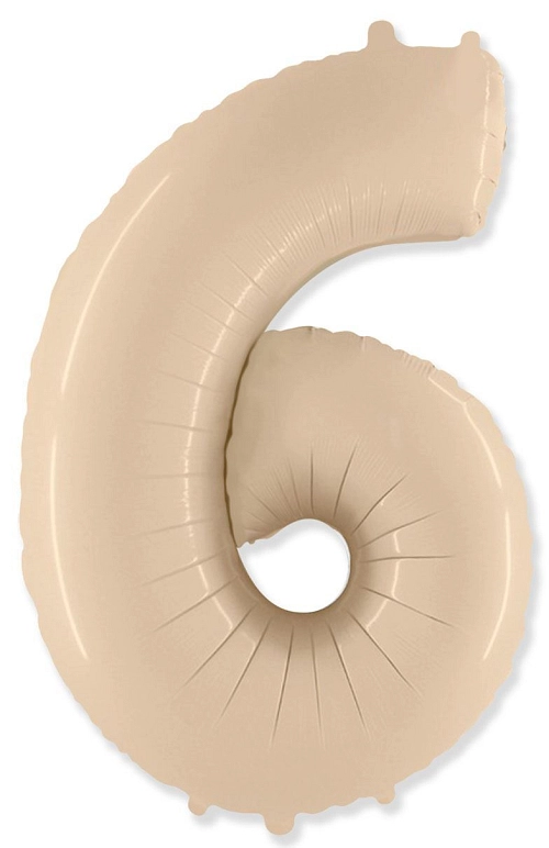 Balón foliový číslice KRÉMOVÁ  - 102 cm - 6