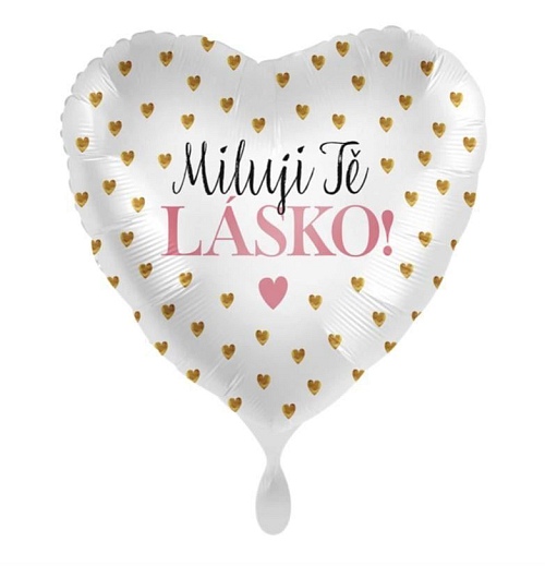 Balón foliový - Miluji Tě Lásko! - srdce - 43 cm