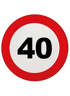 Talíře dopravní značka 40 let - 23 cm - 8ks/bal.