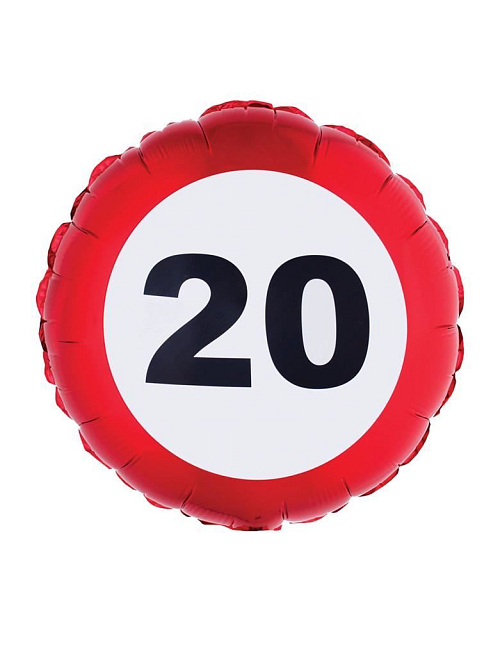 Balón foliový dopravní značka 20 let - 46 cm