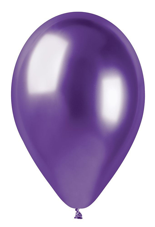 Balónky chromované 50 ks fialové lesklé - 33 cm