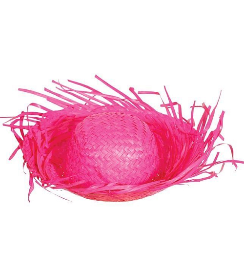 Slaměný klobouk - slamák - růžový