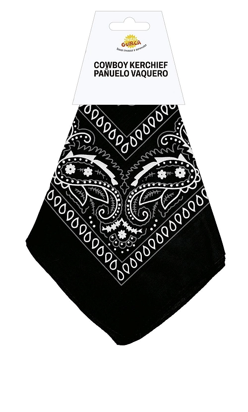 Šátek kovbojský - Western - černý - 1 ks