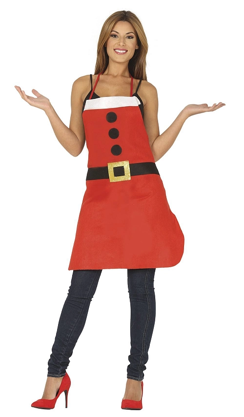 Zástěra vánoční Santa Claus - červená - Vánoce