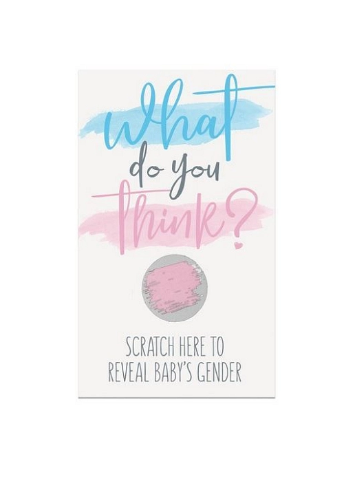 Stírací kartičky Gender reveal - pro odhalení pohlaví miminka - holka - 10 ks