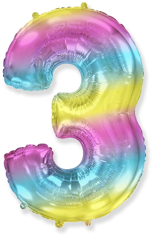 Balón foliový číslice DUHOVÁ 102 cm - 3