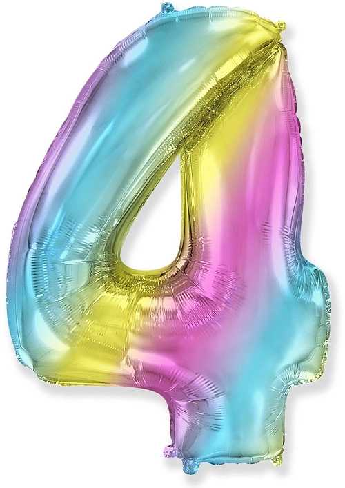 Balón foliový číslice DUHOVÁ 102 cm - 4