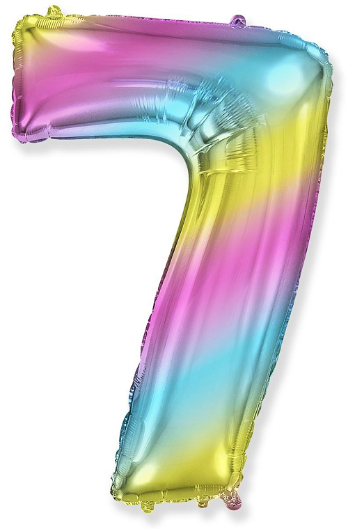 Balón foliový číslice DUHOVÁ 102 cm - 7