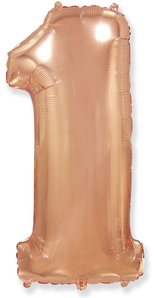 Balón foliový číslice RŮŽOVO ZLATÁ - ROSE GOLD 102 cm - 1