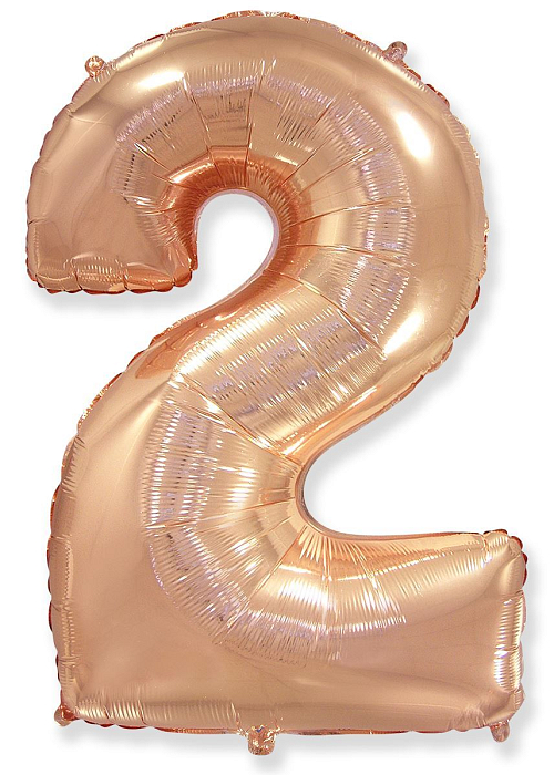 Balón foliový číslice RŮŽOVO ZLATÁ - ROSE GOLD 102 cm - 2