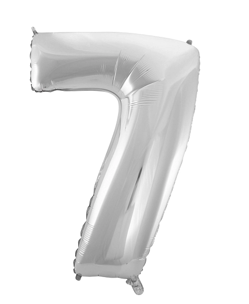 Balón foliový číslice STŘÍBRNÁ - SILVER 102 cm - 7