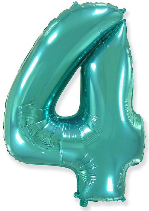 Balón foliový číslice TYRKYSOVÁ - TIFFANY 102 cm - 4