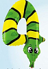 Balón foliový Had 35 cm  - číslice 4 (NELZE PLNIT HELIEM) - safari