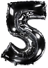 Balón foliový číslice ČERNÁ - BLACK 102 cm - 5