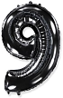 Balón foliový číslice ČERNÁ - BLACK 102 cm - 9