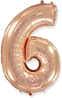 Balón foliový číslice RŮŽOVO ZLATÁ - ROSE GOLD 102 cm - 6
