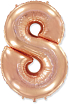 Balón foliový číslice RŮŽOVO ZLATÁ - ROSE GOLD 102 cm - 8