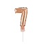 Balón foliový číslice - 7 - RŮŽOVO ZLATÁ - ROSE GOLD 12,5 cm s držákem