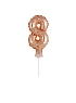 Balón foliový číslice - 8 -  RŮŽOVO ZLATÁ - ROSE GOLD 12,5 cm s držákem