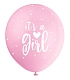 BALÓNKY latexové - It's a Girl - HOLKA - růžovo-bílé - 5 ks - 30 cm