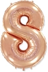 Balón foliový číslice RŮŽOVO ZLATÁ - ROSE GOLD 102 cm - 8