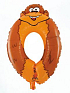 Balón foliový Opice 35 cm - číslice 0 (NELZE PLNIT HELIEM) - safari