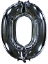 Balón foliový číslice ČERNÁ - BLACK 102 cm - 0