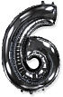 Balón foliový číslice ČERNÁ - BLACK 102 cm - 6