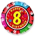 Balón foliový HAPPY BIRTHDAY  8. NAROZENINY 45 cm
